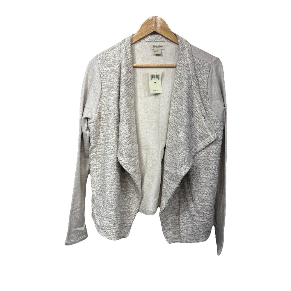 Lucky Brand Metallic Waterfall Cardigan Jacket Open Front Draped NWT Size M